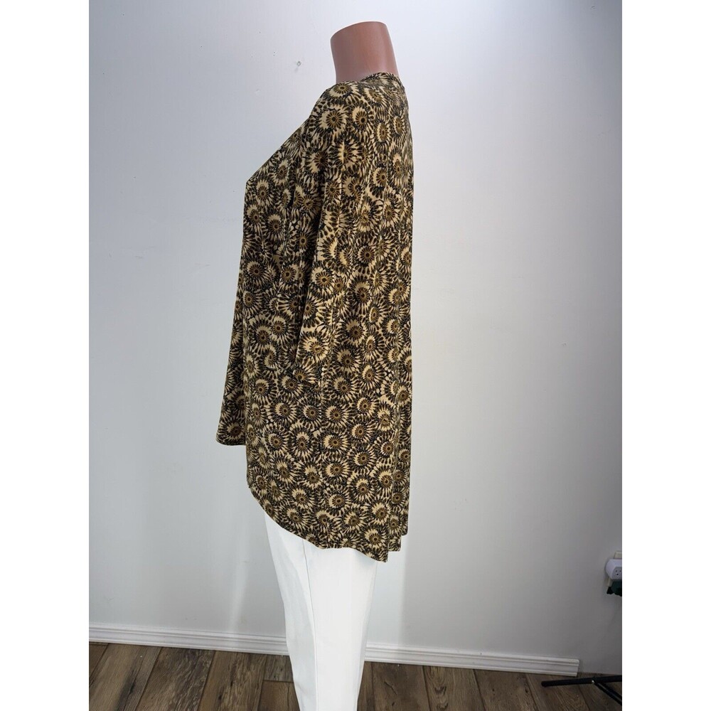 LuLaRoe Open Front Kimono Cardigan Womens S Sunflower Print Navy Yellow Boho - Picture 3 of 12